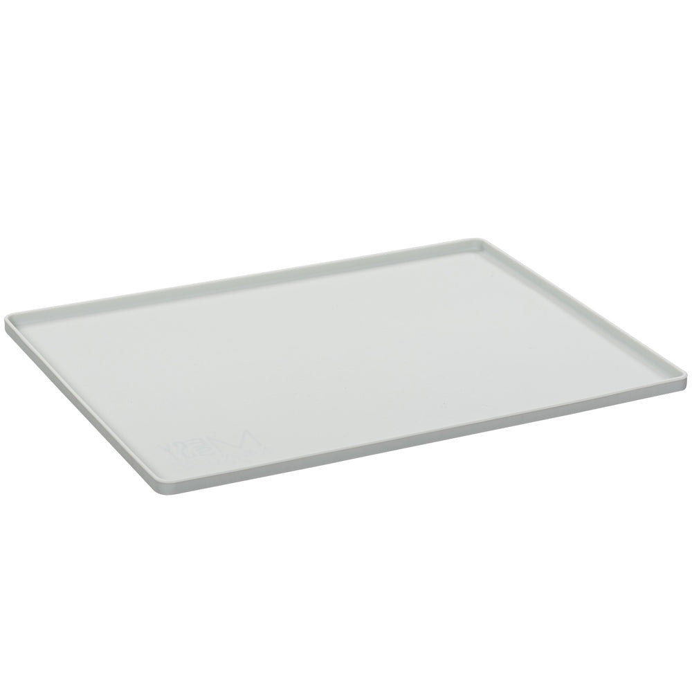 "Messy Mutts & Cats Silicone Non-Slip Pet Bowl Mat For Cats & Dogs (Small, Light Grey)"