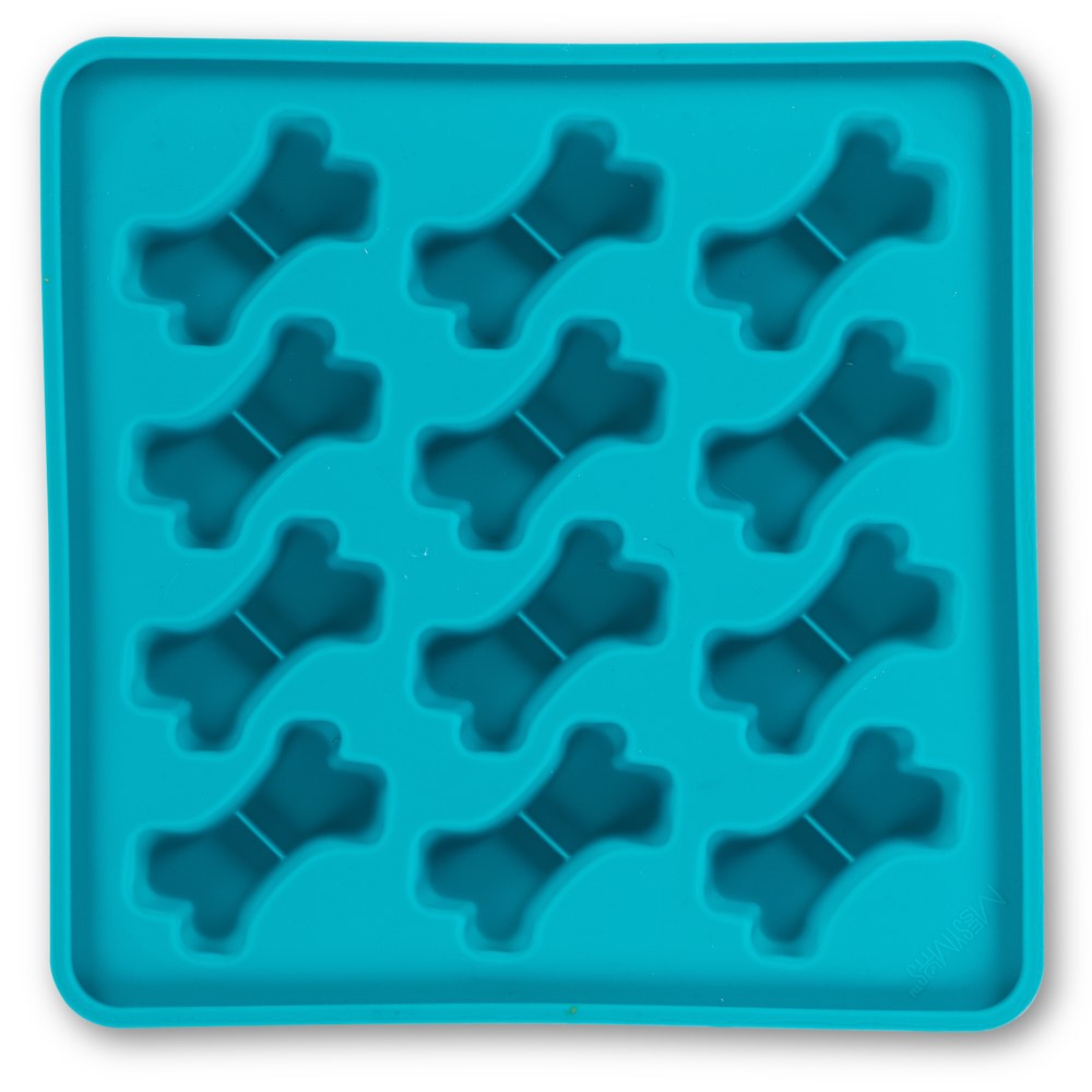 "Messy Mutts Framed Silicone Dog Treat Making Mold (12 Bones, Blue)"