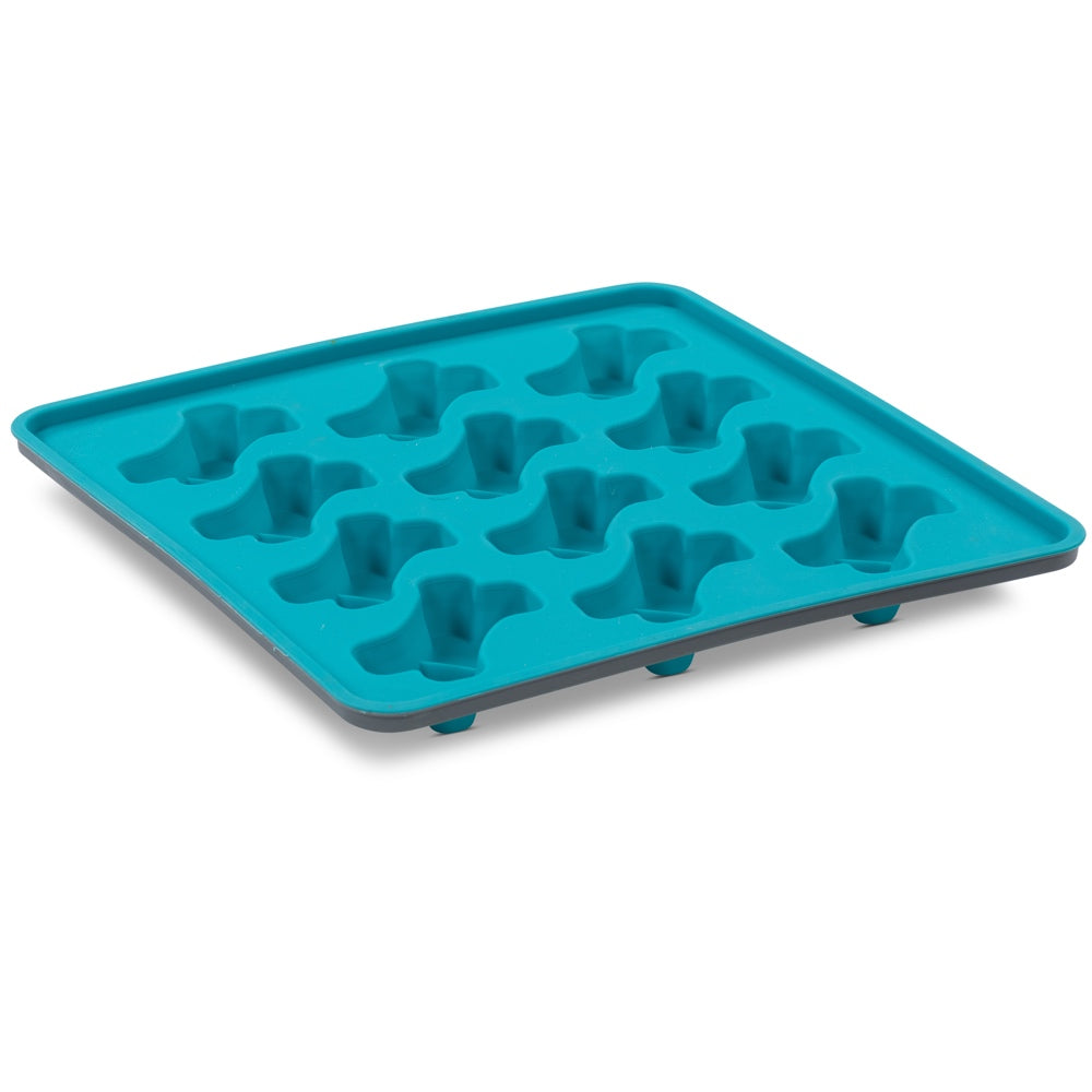 "Messy Mutts Framed Silicone Dog Treat Making Mold (12 Bones, Blue)"