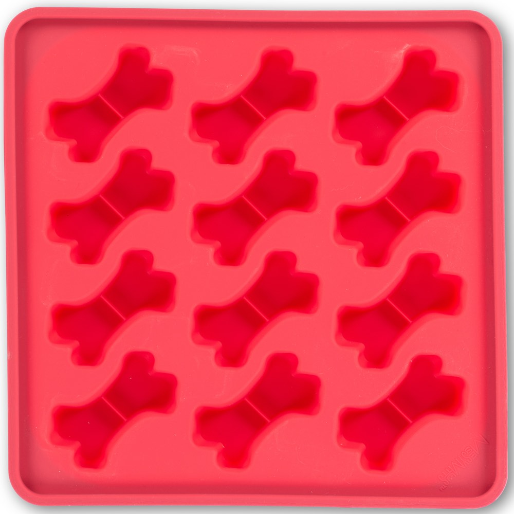 "Messy Mutts Framed Silicone Dog Treat Making Mold (12 Bones, Watermelon)"