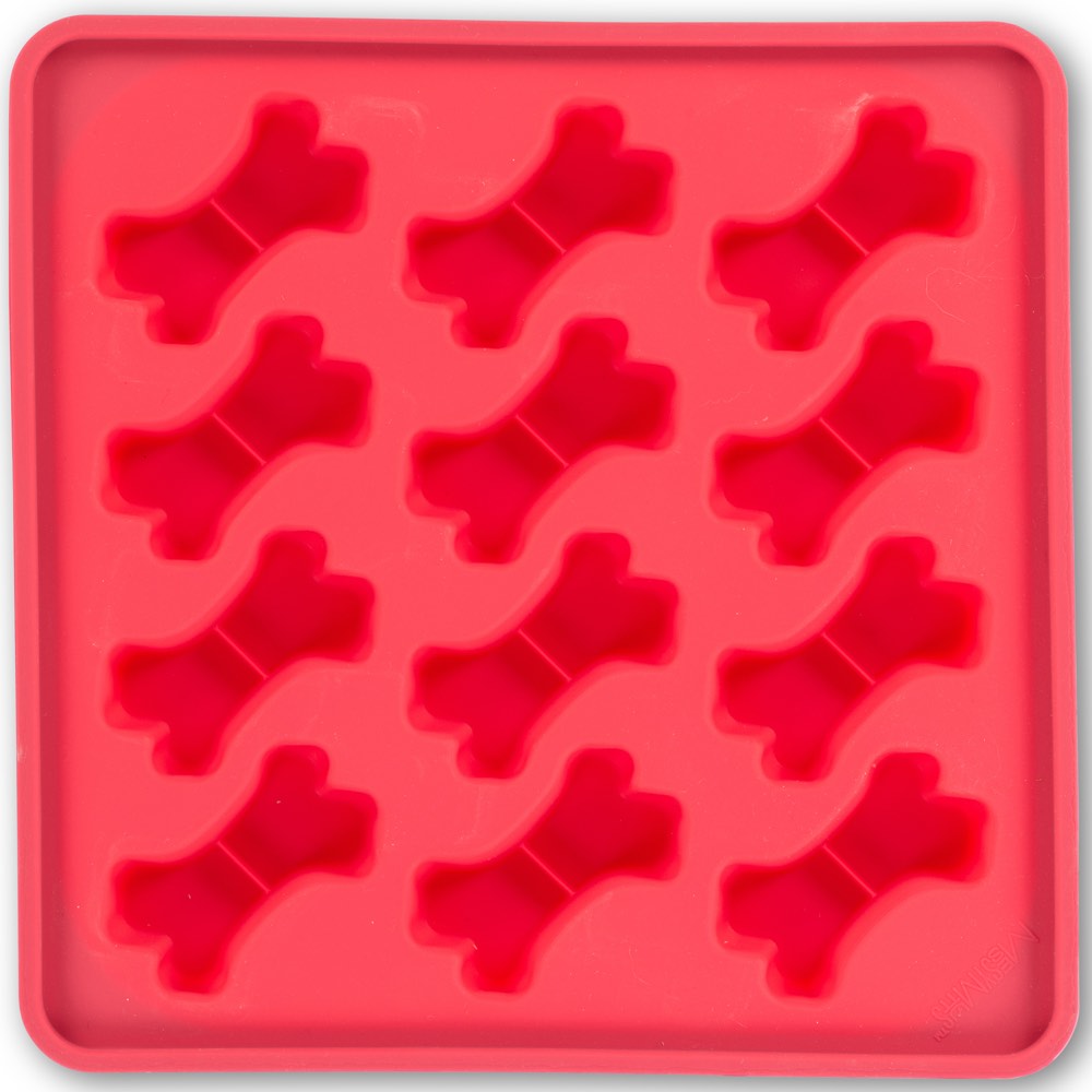 "Messy Mutts Framed Silicone Popsicle  Dog Treat Mold (6 Bones, Watermelon)"