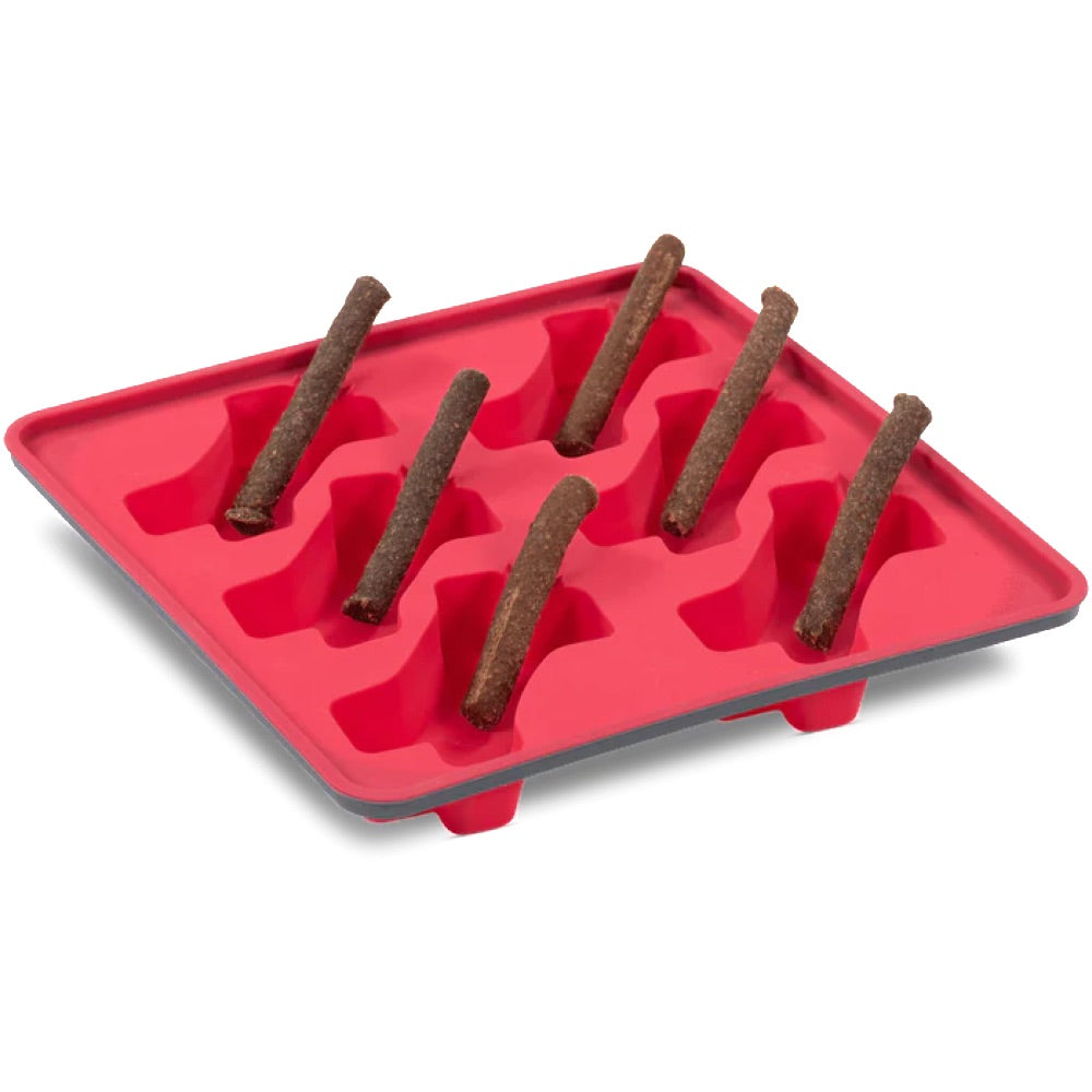 "Messy Mutts Framed Silicone Popsicle  Dog Treat Mold (6 Bones, Watermelon)"