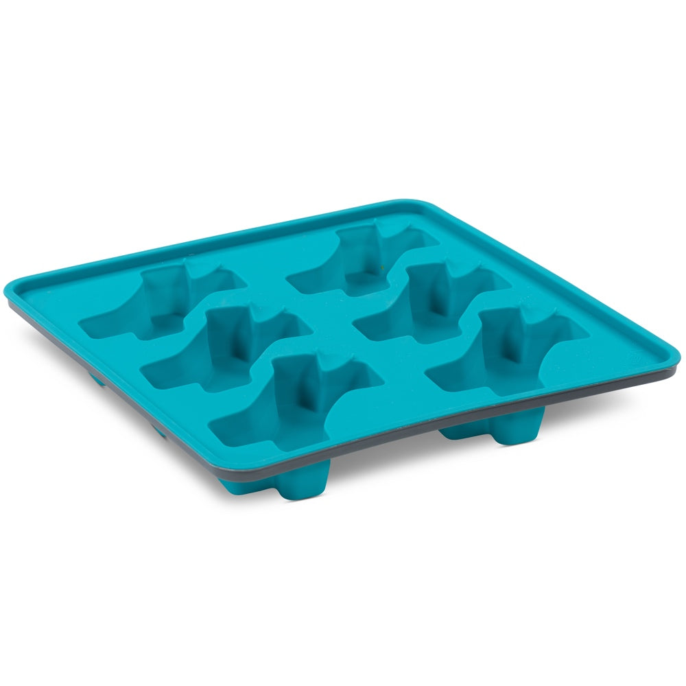 "Messy Mutts Framed Silicone Popsicle Dog Treat Mold (6 Bones, Blue)"