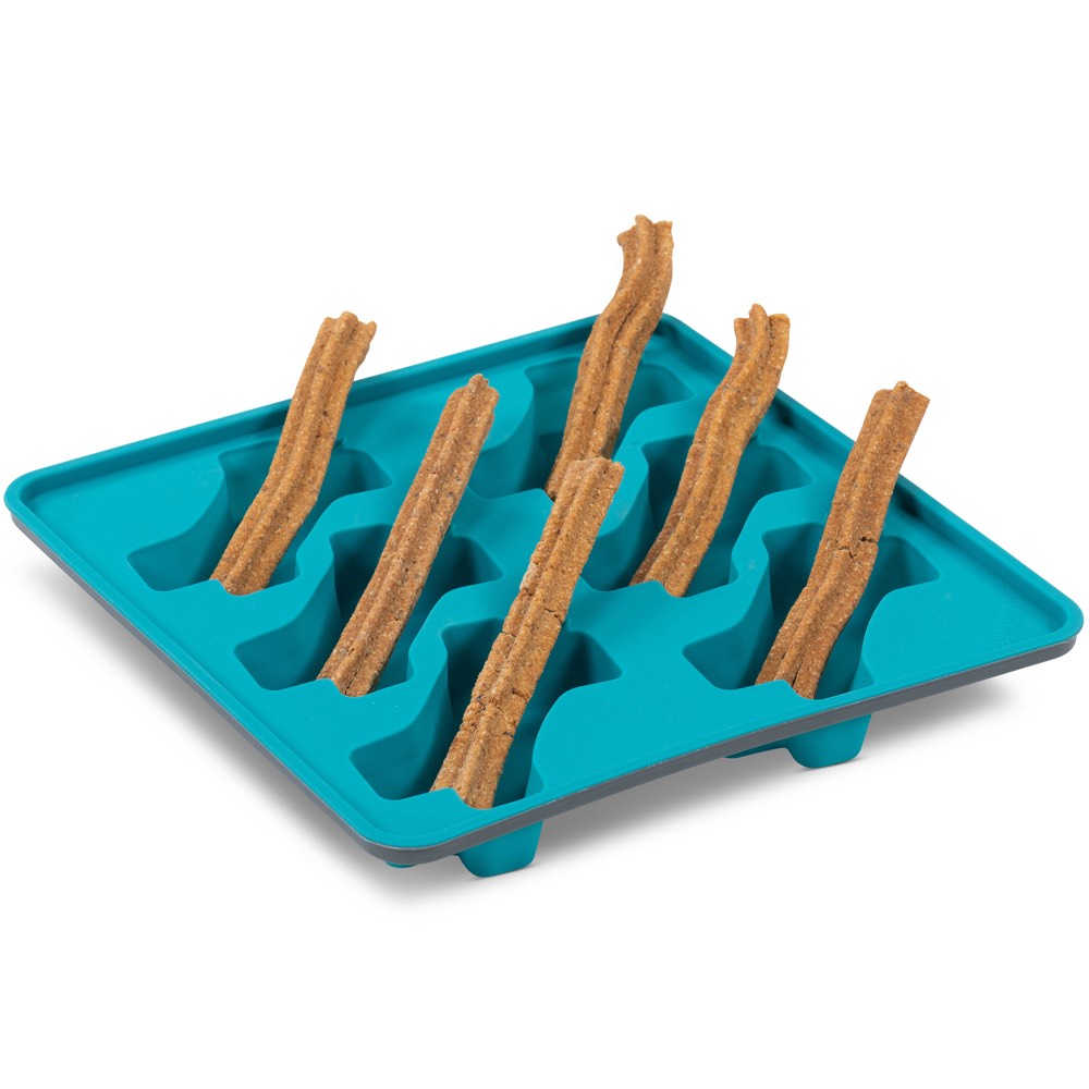 "Messy Mutts Framed Silicone Popsicle Dog Treat Mold (6 Bones, Blue)"