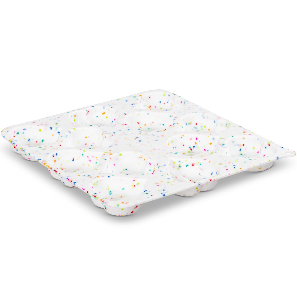 "Messy Mutts Silicone Bake & Freeze Dog Treat Maker (12 Hearts, Confetti)"