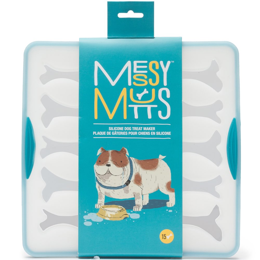 "Messy Mutts Silicone Bake & Freeze Dog Treat Maker (15 Small Bones, Clear)"