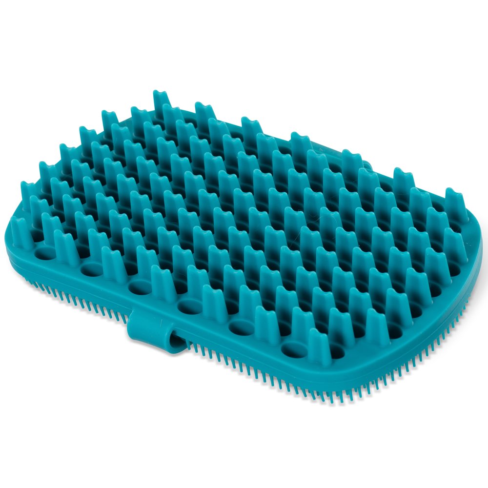 Messy Mutts Silicone Dual Sided Dog Grooming Brush With Hand Strap