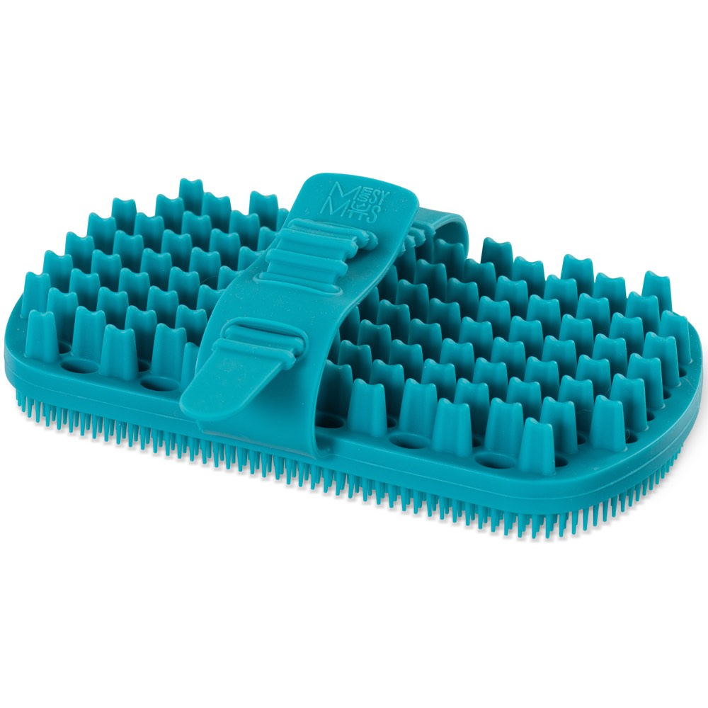 Messy Mutts Silicone Dual Sided Dog Grooming Brush With Hand Strap