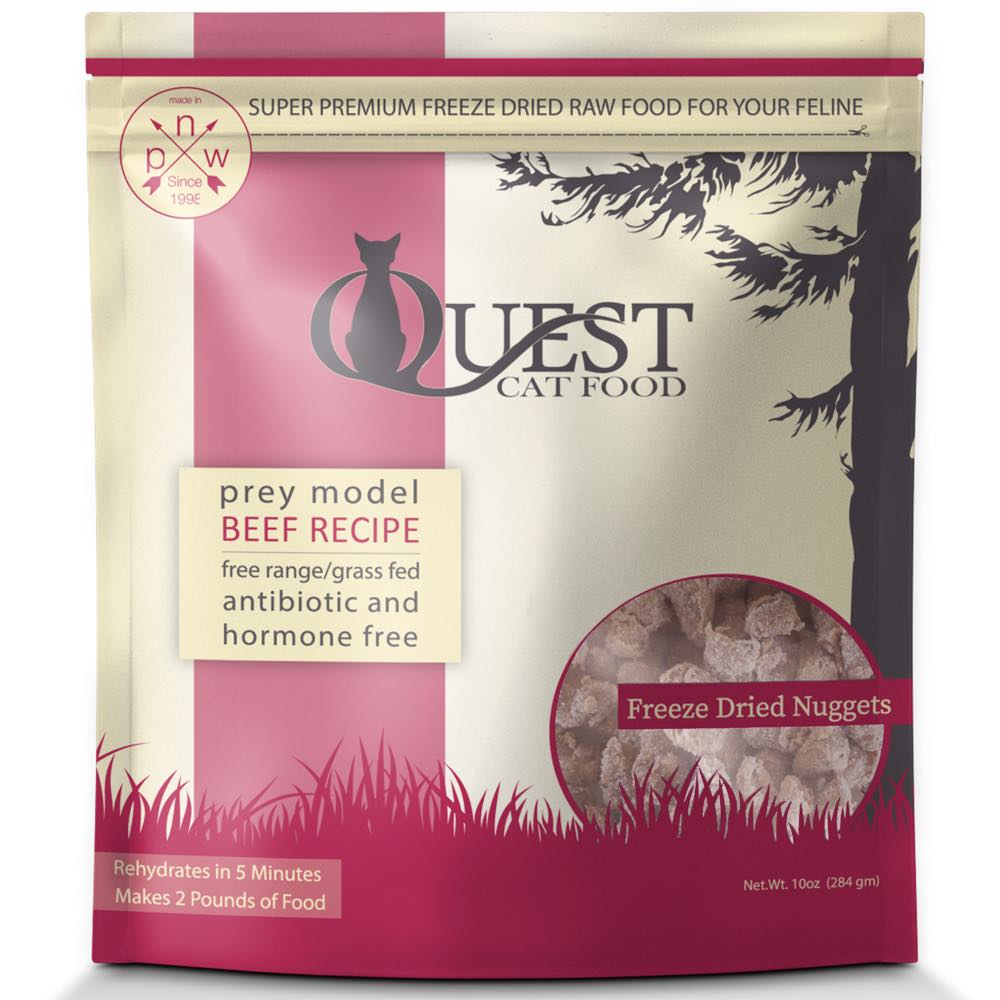 'BUNDLE DEAL (Exp 14Nov25)': Quest Prey Model Beef Recipe Grain-Free Freeze-Dried Raw Cat Food 10oz