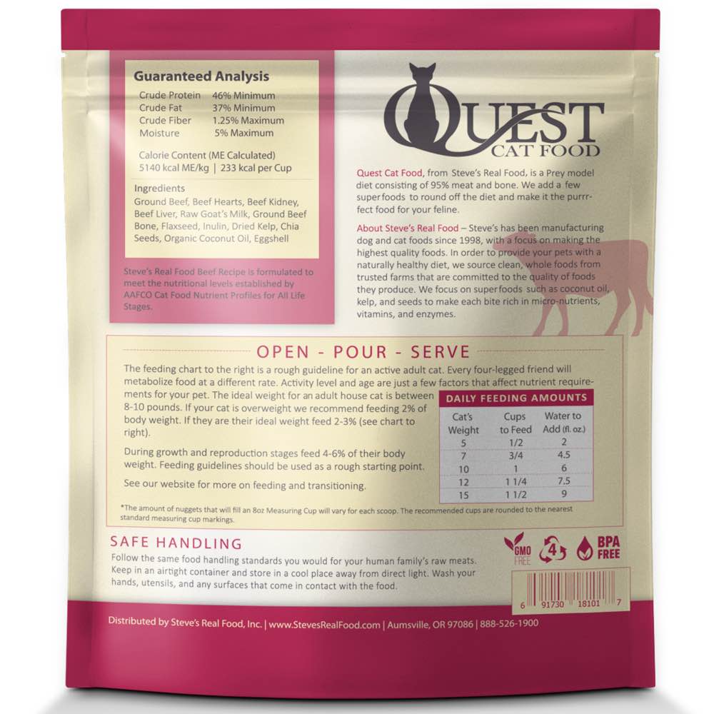 'BUNDLE DEAL (Exp 14Nov25)': Quest Prey Model Beef Recipe Grain-Free Freeze-Dried Raw Cat Food 10oz