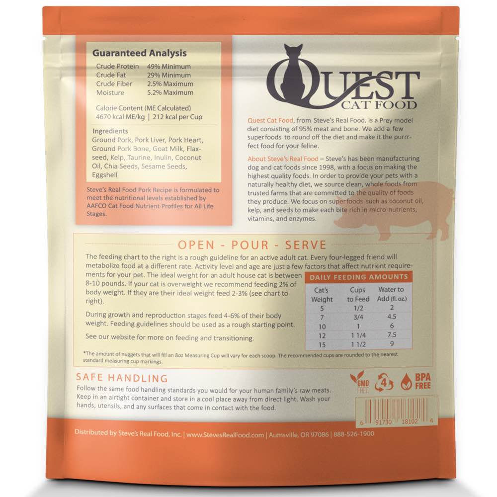 'BUNDLE DEAL (Exp 9Jan26)': Quest Prey Model Pork Recipe Grain-Free Freeze-Dried Raw Cat Food 10oz