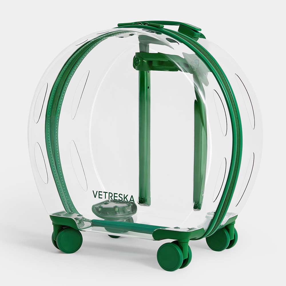 "VETRESKA Bubble Carrier For Cats & Dogs (Green, Transparent)"