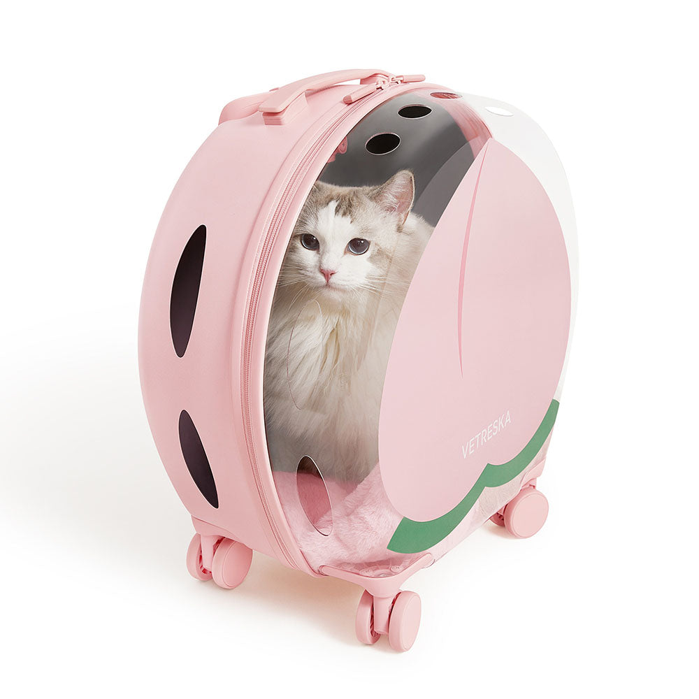 "VETRESKA Bubble Carrier For Cats & Dogs (Pink, Opaque)"