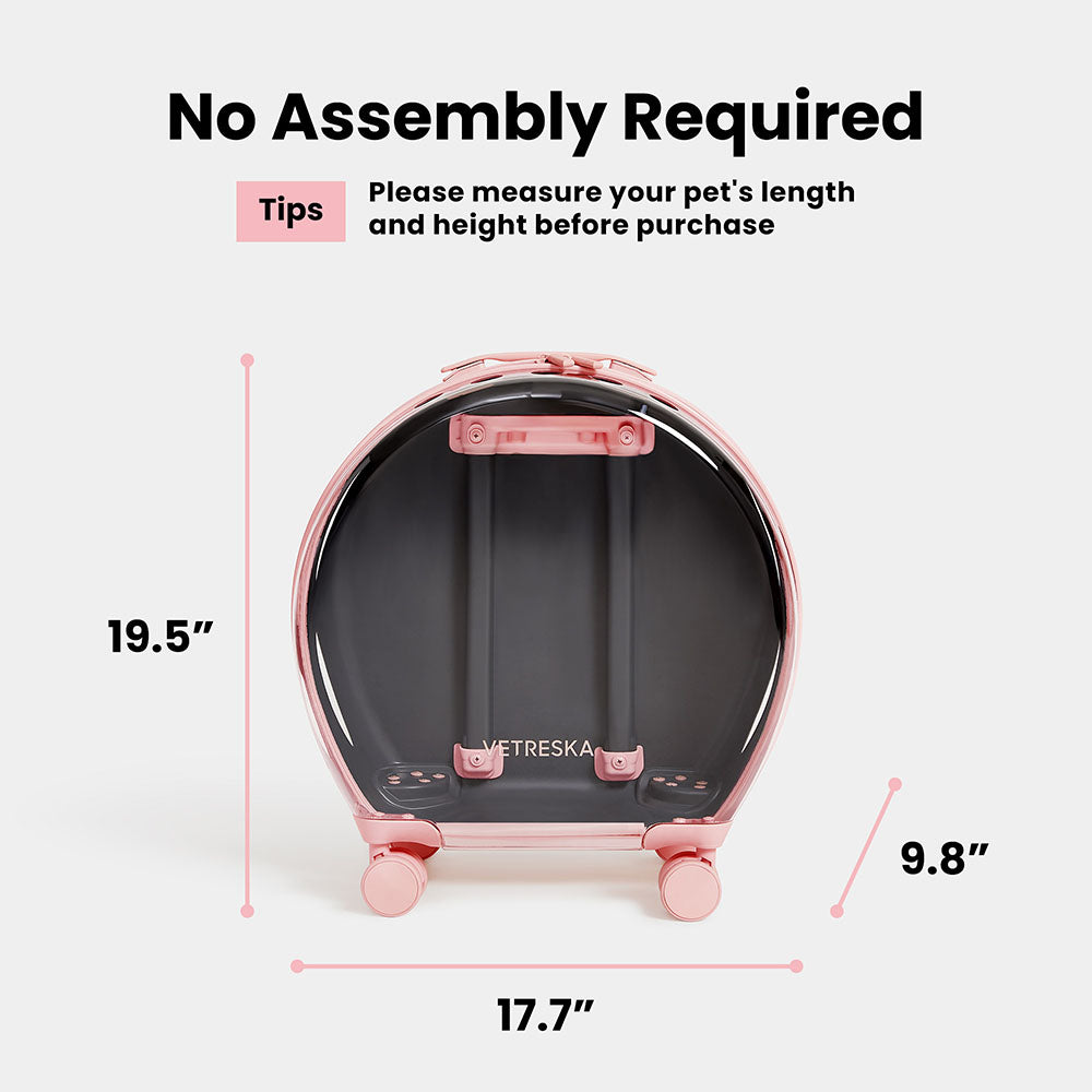 "VETRESKA Bubble Carrier For Cats & Dogs (Pink, Opaque)"