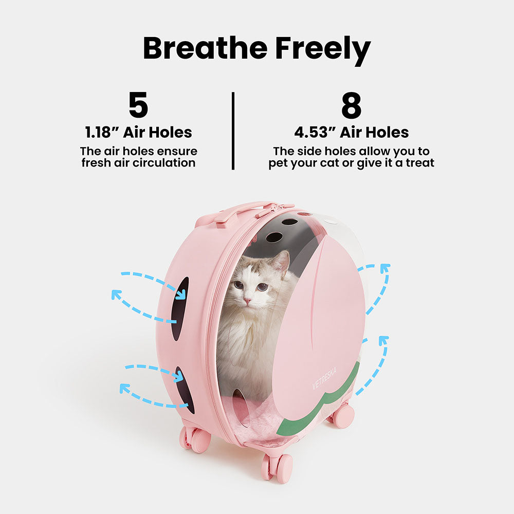 "VETRESKA Bubble Carrier For Cats & Dogs (Pink, Opaque)"