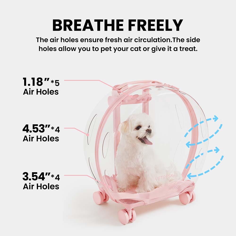 "VETRESKA Bubble Carrier For Cats & Dogs (Pink, Transparent)"