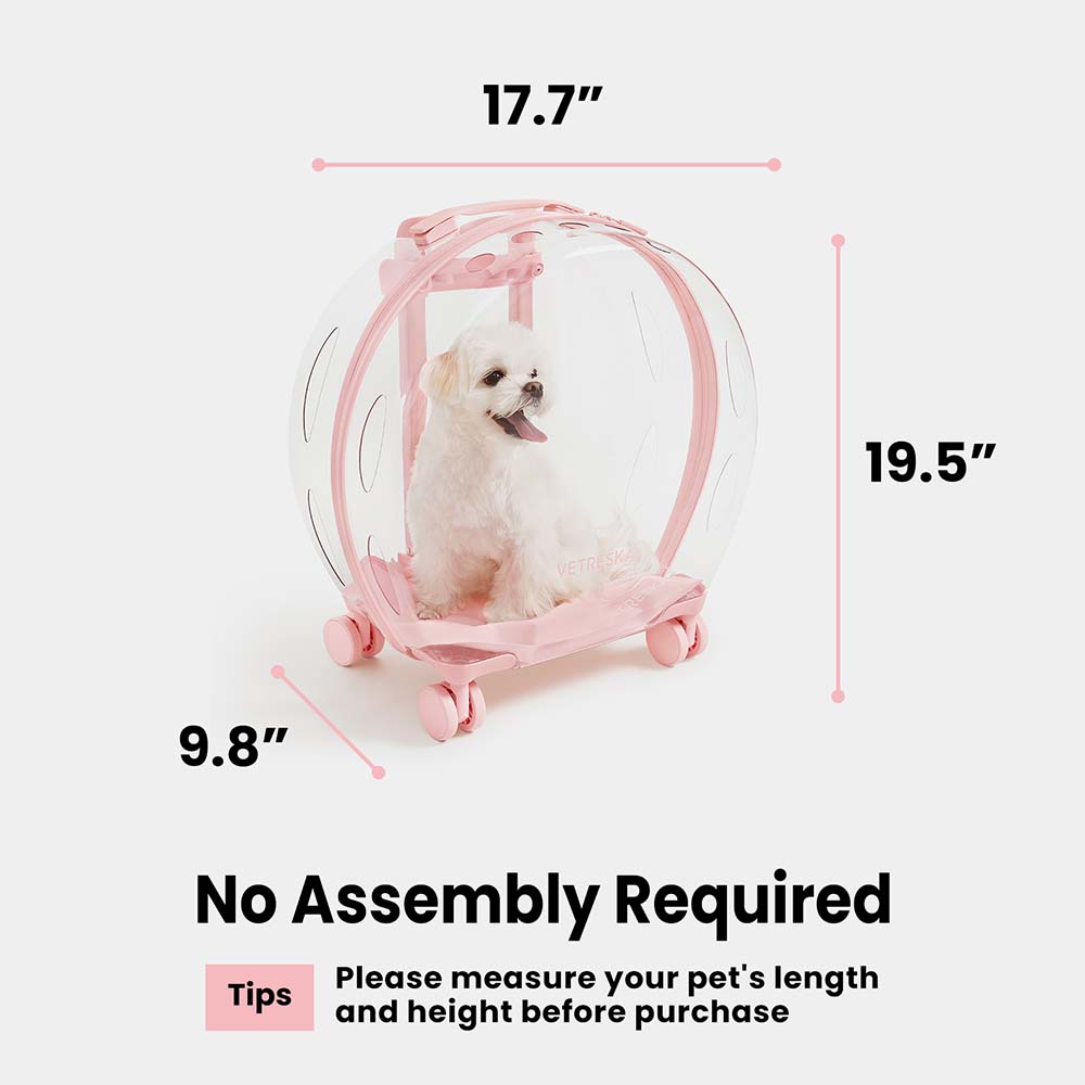 "VETRESKA Bubble Carrier For Cats & Dogs (Pink, Transparent)"