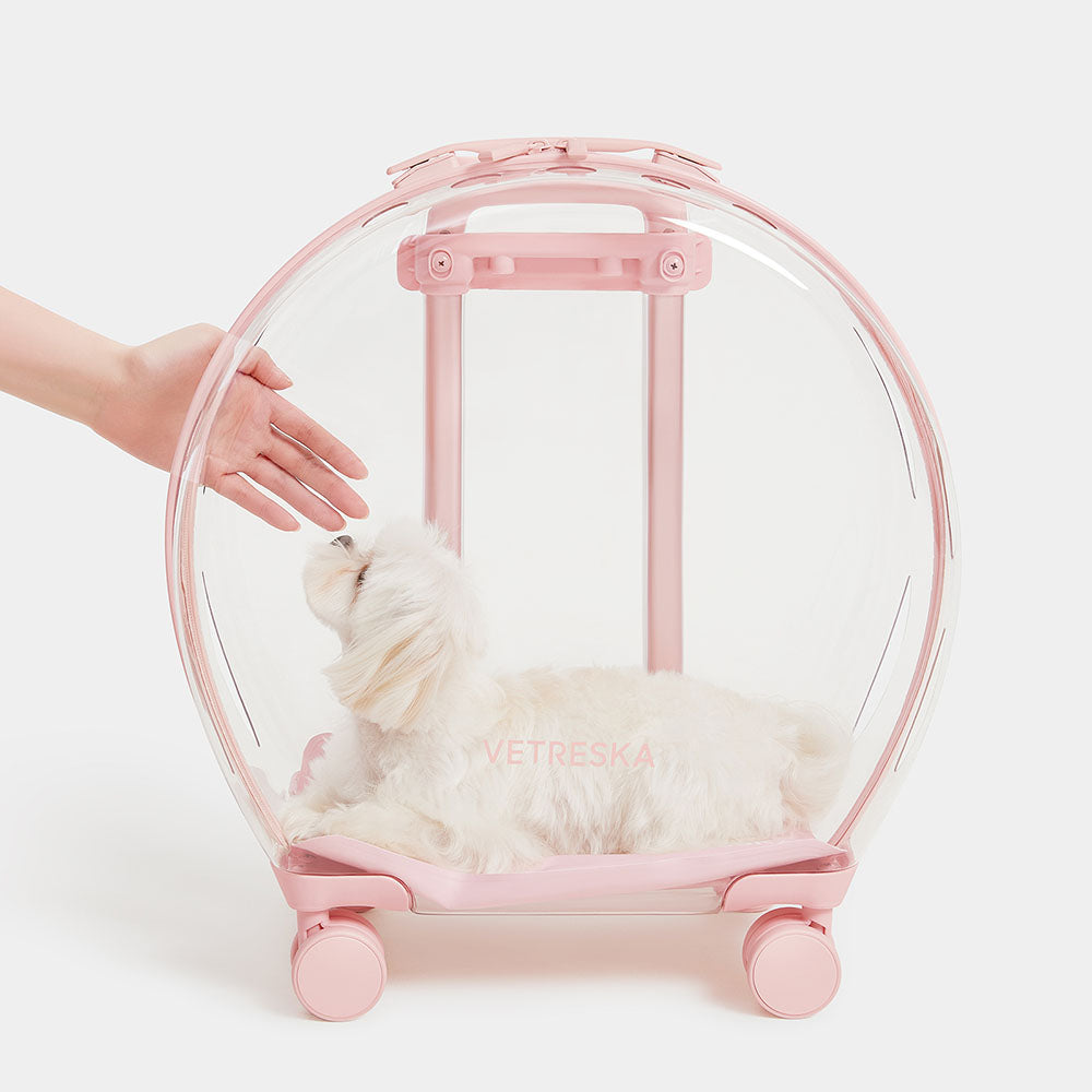 "VETRESKA Bubble Carrier For Cats & Dogs (Pink, Transparent)"