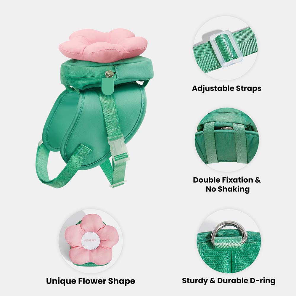 "VETRESKA Flora Collar, Backpack Harness & Leash Set For Cats & Dogs"