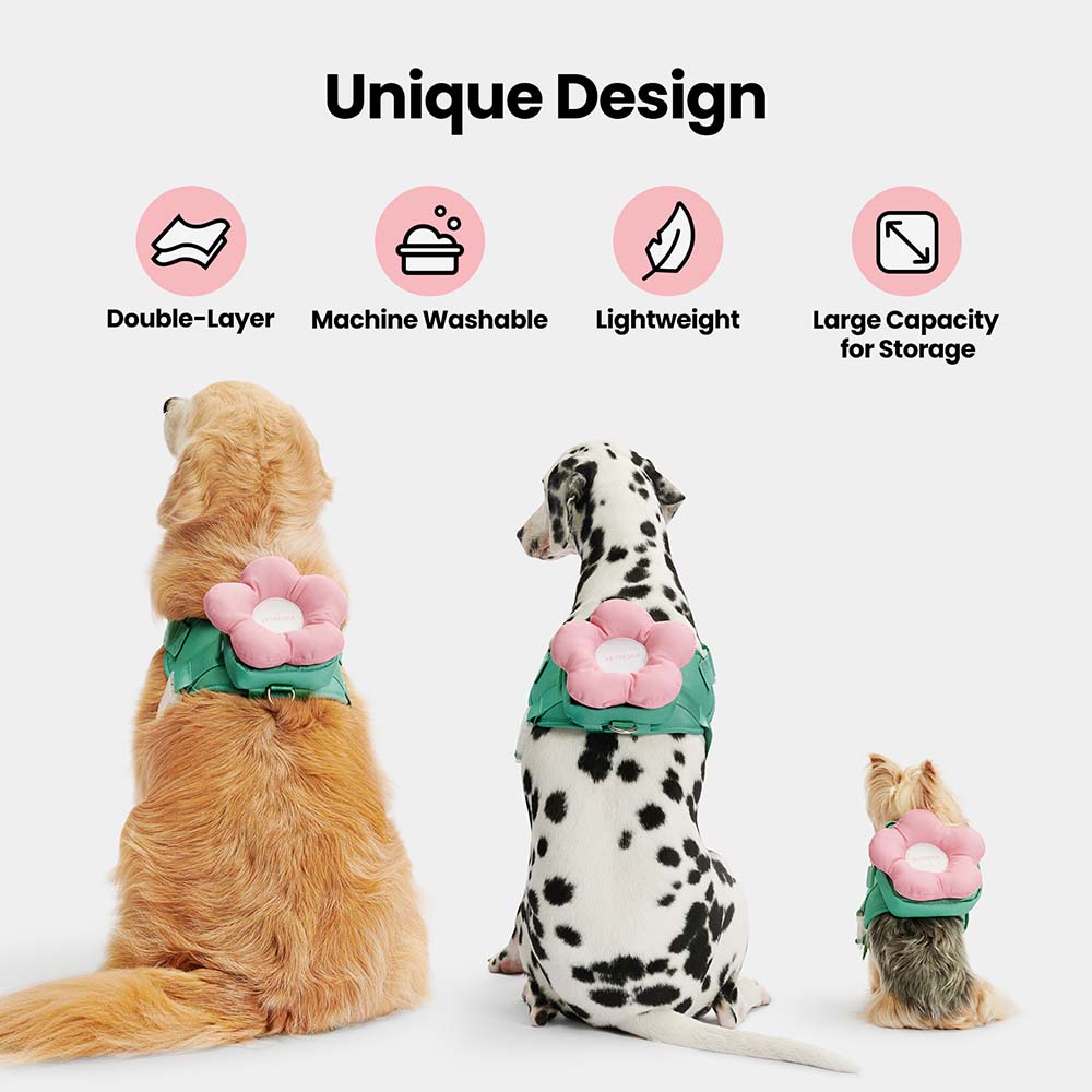"VETRESKA Flora Collar, Backpack Harness & Leash Set For Cats & Dogs"