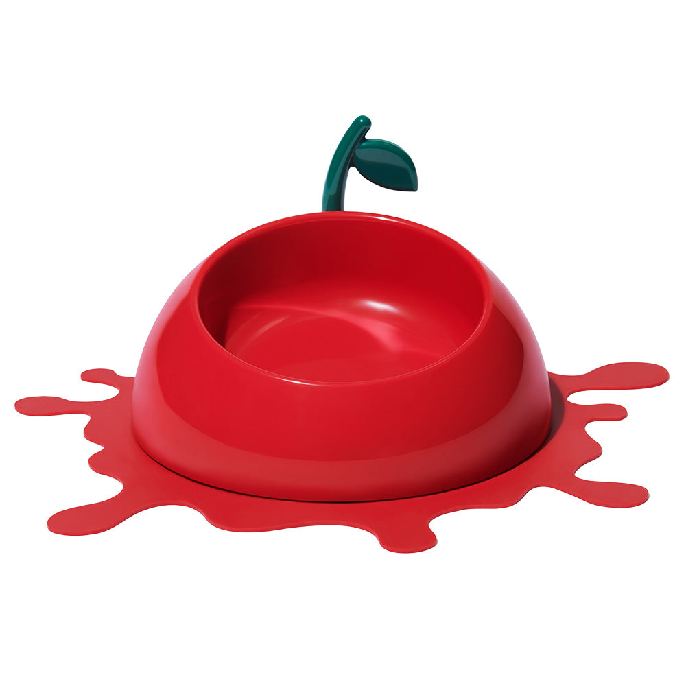 "VETRESKA Juicy Cherry Bowl, Mat & Spoon Set For Cats & Dogs"