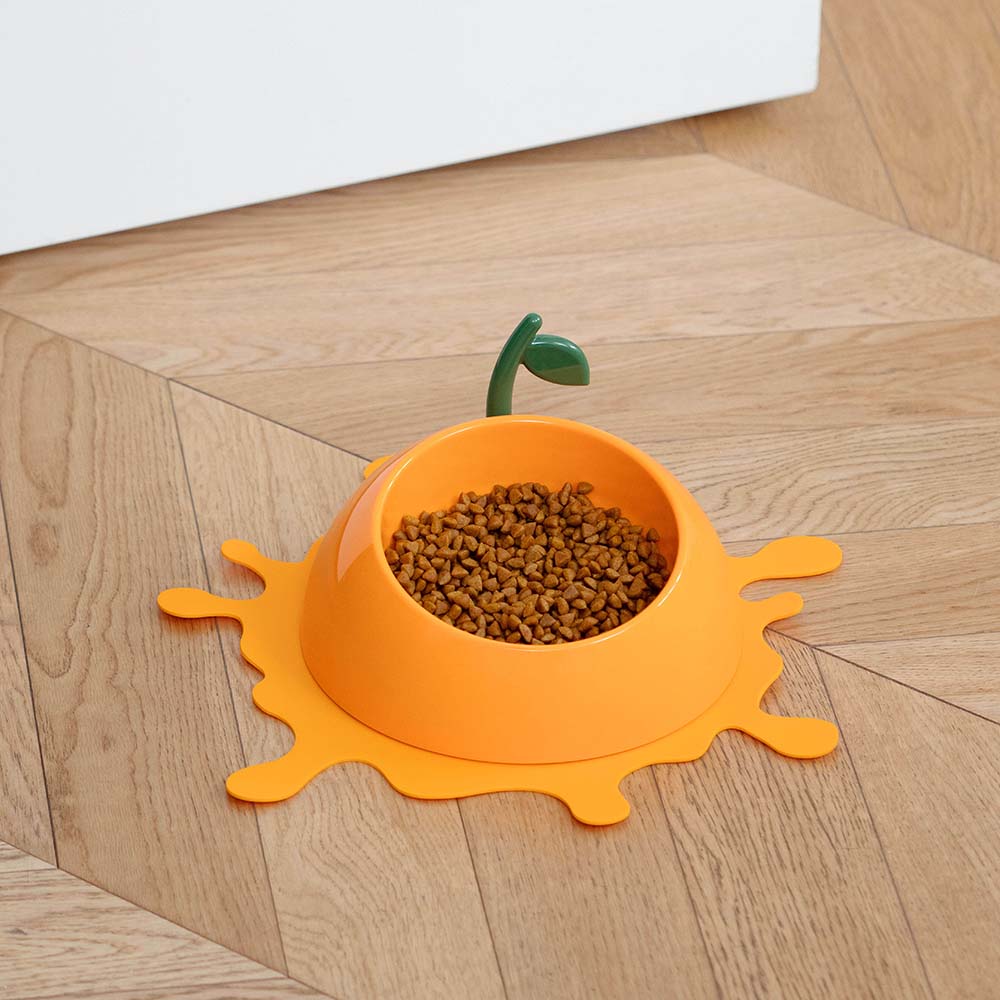 "VETRESKA Juicy Tangerine Bowl, Mat & Spoon Set For Cats & Dogs"